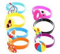 HONITANO 10 pièces Lot Bracelets Garçon Fille Silicone Souple avec Motifs Cartoons Colorés Accessoires Confortables et Ludiques pour et