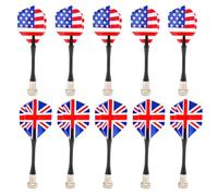 HONITANO 10 Pièces Lot de Fléchettes Magnétiques Sûres avec Drapeaux Britannique et Américain Jeu de Fléchettes pour Adultes