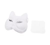 HONITANO 10 Pièces Masques Renard à Peindre Blancs Pâte de Papier avec Maille Oculaire Masques DIY Demi-visage Légers pour Fête Mascarade Halloween Cosplay
