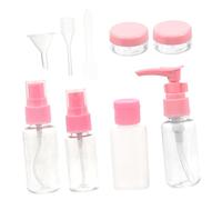 HONITANO 10 pièces Set de Flacons Vides Rechargeables pour Shampoing et Lotion Bouteilles de Voyage Souple et Étanche Kit Cosmétique Portable Nude Rose pour Déplacements