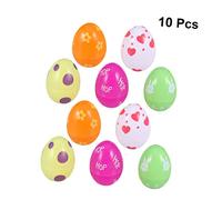 HONITANO 10 pièces Œufs de Pâques Plastique Ouverts Colorés Décorations DIY pour Garçon Fille Peinture Manuelle Accessoires pour Fêtes de Pâques Couleurs Aléatoires Couleur Aléatoire