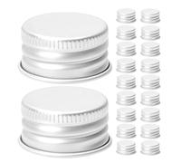 HONITANO 100 Bouchons à Vis en Aluminium Étanches 20X13 MM Mini Couvercles pour Bouteilles en Verre Flacons de Lotion Réutilisables et Compatibles pour Voyage et Soins Personnels