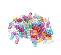 HONITANO 100 pièces Anneaux de Tresses Colorés Perles pour Dread Locks et Extensions de Cheveux Accessoires de Coiffure Faciles à Utiliser