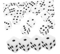 HONITANO 100 Pièces Dés de Jeu à Coins Carrés Blancs avec Points Noirs Dés Multi Faces pour Jeux de Société et Enseignement