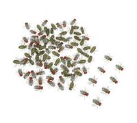 HONITANO 100 Pièces Faux Mouches Réalistes Plastique Set de Farces Réutilisables pour Décoration Halloween et Blagues Effrayantes