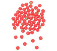 HONITANO 100 Pièces Miniature Faux Tomates Cerises Mini Figurines Tomates Artificielles Réalistes Fruits Légumes Miniatures Jouets Imitation pour Maison de Poupées Garçon Fille Jeux