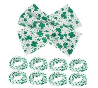 HONITANO 10pièces Lot De Bandeaux Festifs Verts à Imprimé Trèfle Pour Femmes Accessoires De Cheveux Confortables Pour Célébrations Saint-patrick