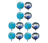 HONITANO 12 Pièces Ballons Globe Terre Ballons Planète Sphère Aluminium pour Décoration Fête Anniversaire Thème Voyage et Éducation