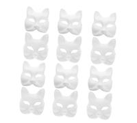 HONITANO 12 Pièces DIY Masques à Peindre Papier Masques Mi Visage Unis pour Décoration de Fête Halloween Carnaval Kit Créatif pour Activités Manuelles Garçon Fille et Adultes