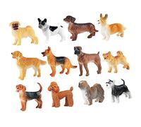 HONITANO 12 Pièces Figurines Miniatures Chien Résine Réaliste Jouets Éducatifs pour Garçon Fille Collection Décoration Puppy Models