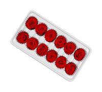 HONITANO 12 Pièces Fleur Immortelle Rose Rouge 3 à 4cm, Décorative et | Style Romantique, Usage Maison et Dîner, Présent pour Noël ou Saint Valentin