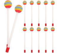 HONITANO 12 pièces Maillets Percussion Forme Sucette pour Garçon Fille Baguettes de Batterie Antidérapantes Embouts Arrondis Protection Tambour pour Apprentissage et Pratique Musicale