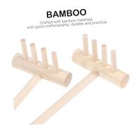 HONITANO 12 pièces Mini Bamboo Four Tine Desktop Rakes for Zen Garden Table Accessories Compact and Practical Zen Garden Tools for Home Decoration