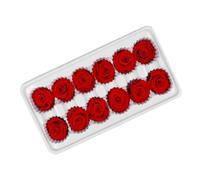 HONITANO 12 Pièces Rose Immortelle Rouge 3 à 4cm en Fleur Préservée | Bouquet de Fleurs Mariage, Lot Éternelle, pour Maison et Fête, Style Romantique