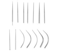 HONITANO 14 Pièces Kit Accessoires Piercing Corps avec Aiguilles Droites et Courbes Outil Insertion Bijoux Nombril Lèvres et Nez Stabilisateur à Filetage Interne et Externe pour Changement