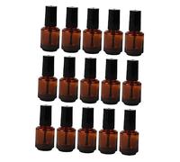 HONITANO 15 Pièces Flacons Cylindriques Verre avec Pinceau pour Vernis à Ongles DIY Bouteilles Vides pour Huile et Gel Portable et pour Voyage