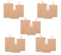 HONITANO 15 pièces Kraft Paper Squeeze Pouches For Lotion Travel Set Leakproof Refillable Cosmetic Containers Portable Fluid Packing Bags For Toiletries