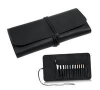 HONITANO 15 Pièces Trousse de Rangement Maquillage Cuir PU et Sac Cosmétique Portable pour Pinceaux Capacité pour Voyage et Usage