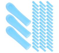 HONITANO 150 Pièces Embouts Silicone Doux pour Nettoyeur de Cérumen Têtes de Remplacement Flexibles pour Appareil de Nettoyage Oreilles Couvre Embout Bleu pour Hygiène Auriculaire