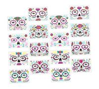 HONITANO 16 Feuilles Autocollants Fluorescents Visage Halloween Étanches pour Cosplay Maquillage Corps Décorations Accessoires Fluo Fête