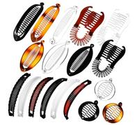 HONITANO 18 pcs Pinces Banane Cheveux Lot Clips Cheveux Vintage Résistants pour Queue de Cheval Buns Adaptés Épais Fins Bouclés Maintien Sécurisé Confortable
