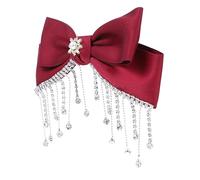 HONITANO 1pièces Barrette à Cheveux Forme De Nœud Rouge Avec Accessoire De Coiffure National Style Pince Alligator Pratique Et Stylée Pour Types De Cheveux