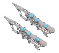 HONITANO 2 Bagues Punk Vintage en Métal Réglables, Style Armure Gothique, Anneaux Exagérés pour Fête D'halloween et Festivals, Bijoux de Doigt Originaux