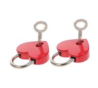 HONITANO 2 ensembles Cadenas Petit Cœur avec Clé Mini Cadenas et Compact Serrure pour Bagages Journal Intime à Dos Lot de Rouges