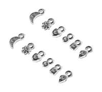 HONITANO 2 ensembles Charms pour Ongles DIY Décoration de Bijoux pour Ongles avec Outil de Perçage Accessoires de Nail Art Argentés