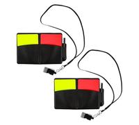 HONITANO 2 Ensembles Kit Arbitre Football 2 Ensembles avec Cartons Rouges et Jaunes en Plastique Résistant, Feuille de Score Intégrée et Sifflet, pour Matchs, Entraînements et Arbitrage