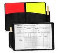 HONITANO 2 Ensembles Kit Arbitre Football Cartes Jaunes PVC avec Carnet de Score et Crayon pour Match et Entraînement