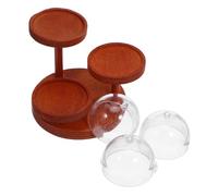 HONITANO 2 Ensembles Set de Supports Miniatures pour Cuisine de Poupée Présentoir Niveaux avec Cloche Plateau pour Fruits et Friandises Accessoires Miniatures pour Décorations de Maisons de