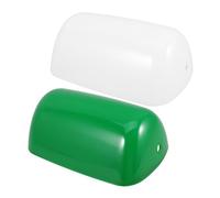 HONITANO 2 pièces Abat Jour Vintage Plastique PP pour Lampe de Bureau et Lampe de Chevet Vert et Blanc Remplaçant Facile pour Abat Jour Suspendu