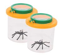 HONITANO 2 pièces Boîte à Insectes avec Loupe Double et Contenant Dobservation Agrandissant pour Garçon Fille Nature Dexploration Extérieure Lot de Jaune