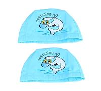 HONITANO 2 pièces Bonnet de Bain Garçon Fille PU Élastique avec Motif Cartoon Confortable et Durable Facile à Enfiler pour Natation Garçon Fille Lot