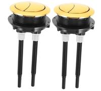 HONITANO 2 pièces Bouton Chasse Eau Wc Double Poussoir Rond pour Réservoir Toilette Surface Électroplaquée et Remplacement Facile sans Outil Kit