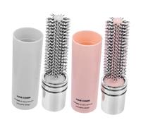 HONITANO 2 pièces Brosse à Cheveux Compacte Rouleau Coiffant Rétractable Anti-statique pour Hommes et Femmes Douce avec Picots Ronds pour Brushing et Coiffage Déplacement
