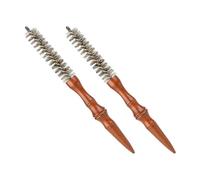 HONITANO 2 Pièces Brosse Ronde Mini pour Coiffure Compacte Peigne Lissant Antistatique Bois Brosse Coiffante pour Boucles Barbe et Moustache Accessoire Voyage Pratique