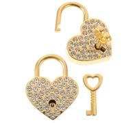 HONITANO 2 Pièces Cadenas Forme de Cœur Petit et Décoratif avec Serrure pour Bagages Bijoux Sacs Couple et Voyage Lot Clés