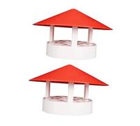 HONITANO 2 Pièces Chapeau Cheminée Pluie PVC Protection Pluie et Ventilation Pratique sans Outils Adaptable Couvre Conduit