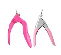 HONITANO 2 pièces Coupe-ongles Manucure Acier Inoxydable Forme U avec Outil Anti-rebond pour Faux Ongles DIY et Usage Maison