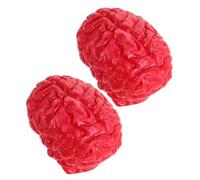 HONITANO 2 Pièces Décorations Halloween Cerveaux Latex Réalistes Accessoires Faux Organes Humains Souples pour et Farces Adultes
