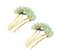 HONITANO 2 Pièces épingle à cheveux antique outlet maquilage poeles barrettes floral Mariage pince cheveux accessoires cheveux fourche à cheveux épingles à cheveux rétro jade naturel Green