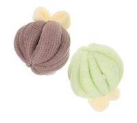 HONITANO 2 pièces Éponge de Bain Loofah Douce et Exfoliante Boules de Portables pour Corps Massage et Nettoyage Lot Gris et Vert Accessoires Bain Pratiques