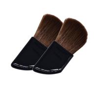 HONITANO 2 pièces Pinceaux Mini Maquillage Brosse Fard à Joues Incliné Poils Naturels Outils de Maquillage Portables Pratiques pour Fard à Paupières et Fond de Teint