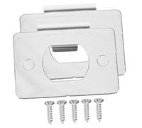HONITANO 2 pièces Plaque de Gâche Renforcée Métal pour Serrure à Pêne Dormant Kit Protection Sécurisée pour Porte Intérieure Surface Inoxydable Compatible Portes Chambre et Bureau