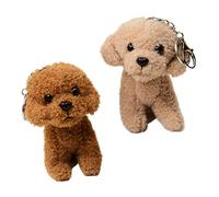 HONITANO 2 pièces Porte Clé Petit Chien Peluche Adorable Pendentif Chien Cartoon et Portable Cadeau Original pour Sacs et Clés Décoration Réaliste pour Âges