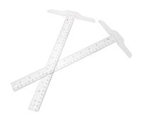 HONITANO 2 Pièces Règle T Transparente Plastique Double Échelle pour Étudiants et Outil de Dessin et Mesure pour Bureau École Maison et Travaux Techniques