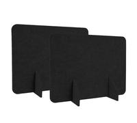HONITANO 2 Pièces Séparateur de Bureau Acoustique en Feutre avec Pieds | Panneau Noir Minimaliste, Usage en Dortoir ou Salle de acile à Nettoyer et Résistant