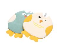 HONITANO 2 pièces Serviette de Bain Garçon Fille Lot Coton et Polyester Lingettes de Bain Cartoon Tigre et Hibou Doux et Absorbants pour Nettoyage Du Corps Adaptés Bras Jambes Dos